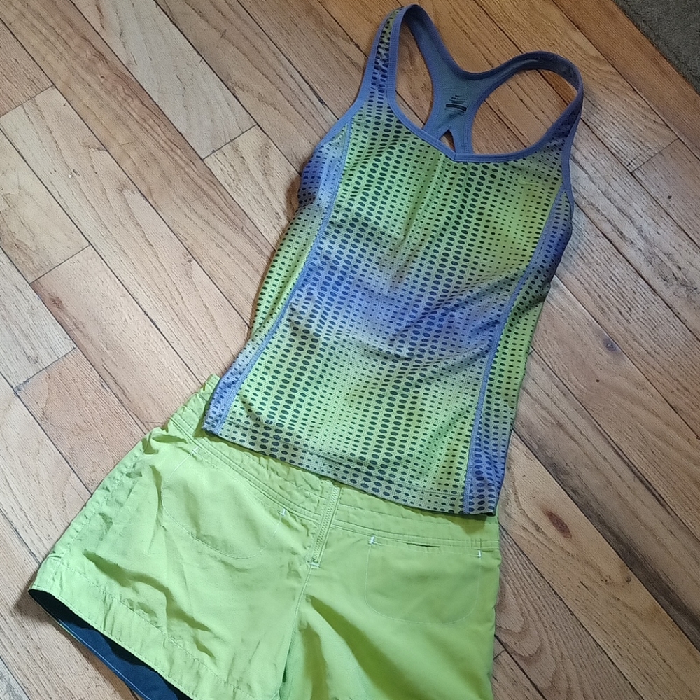 Green and Purple Nike Running Set